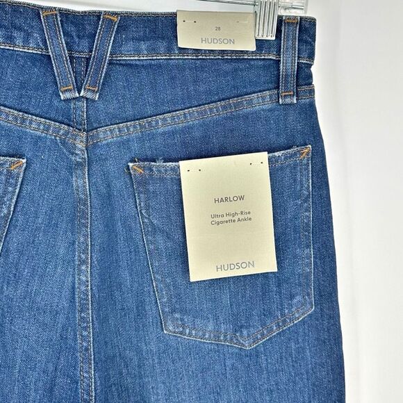 HUDSON NWT Women’s Harlow Ultra High-Rise Cigarette Ankle Jean size 28 mom jeans - Picture 6 of 10